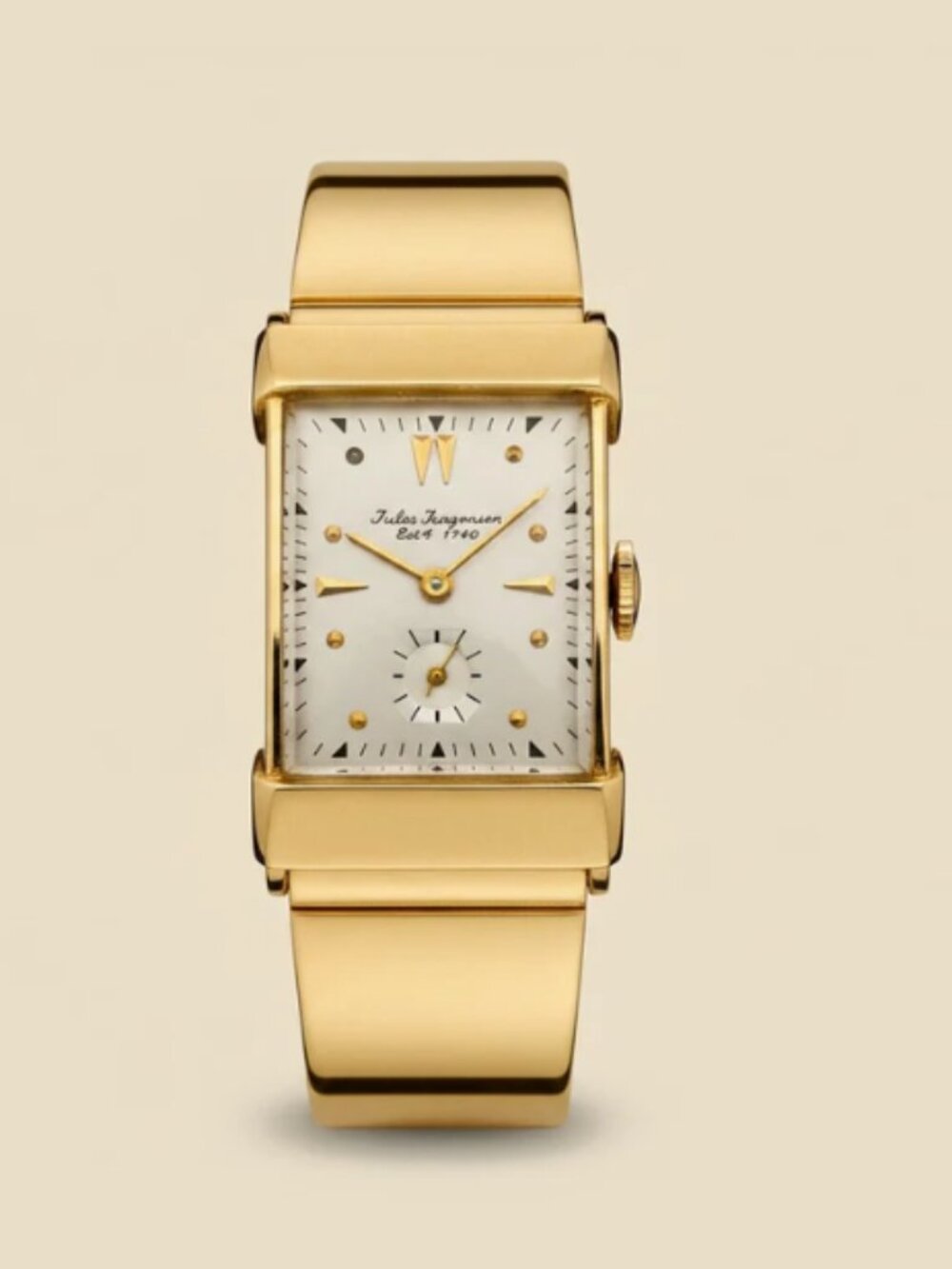 14 Jules Jurgenson Men's 14K Solid Gold Men's Elegant Wrist Watch